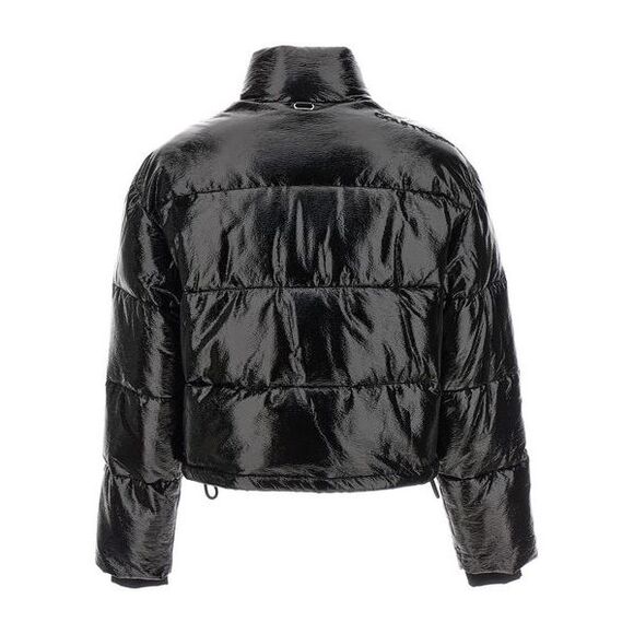 Glossy Vinyl Quilted High-Neck Puffer Jacket - Picture 2 of 4